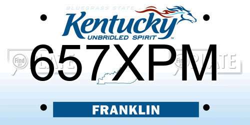 657XPM Kentucky License Plate