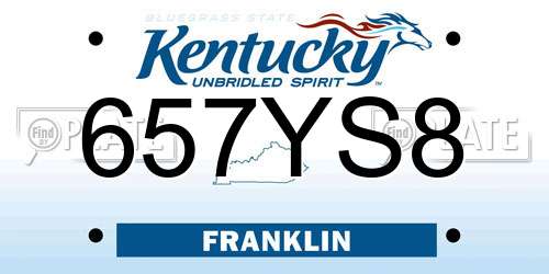 657YS8 Kentucky License Plate