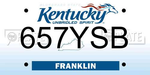 657YSB Kentucky License Plate