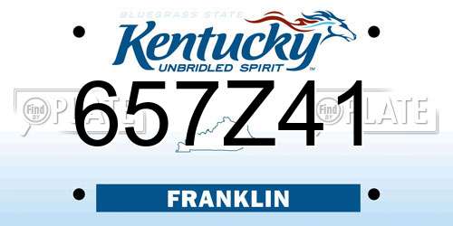 657Z41 Kentucky License Plate