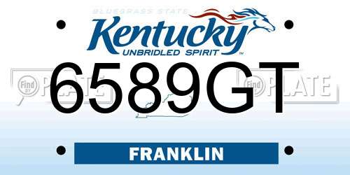 6589GT Kentucky License Plate