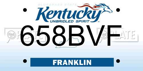 658BVF Kentucky License Plate