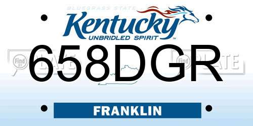 658DGR Kentucky License Plate