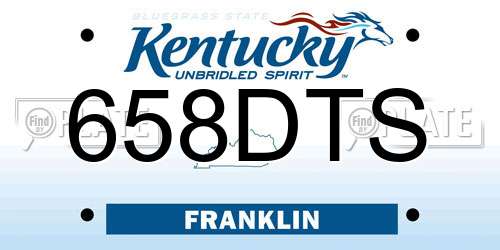 658DTS Kentucky License Plate
