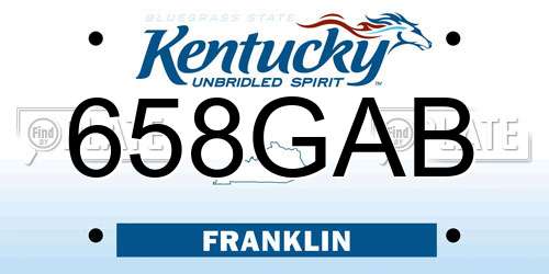 658GAB Kentucky License Plate