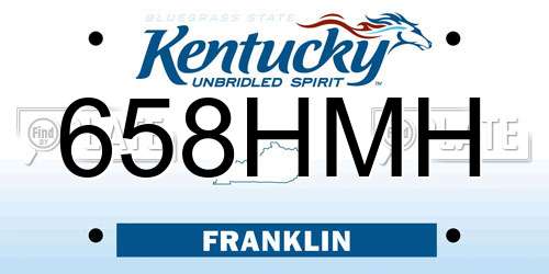 658HMH Kentucky License Plate