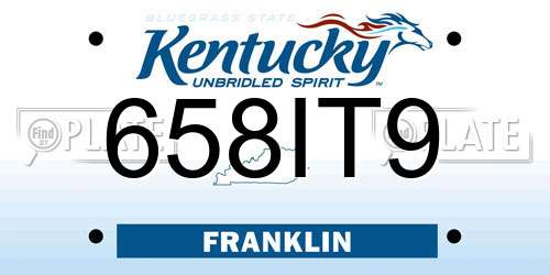 658IT9 Kentucky License Plate