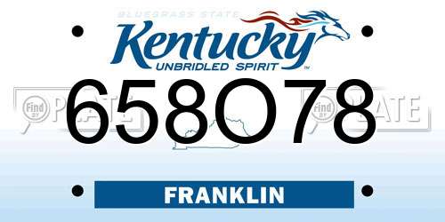 658O78 Kentucky License Plate