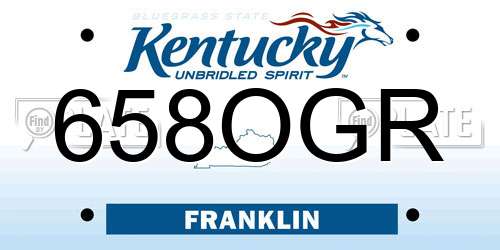 658OGR Kentucky License Plate