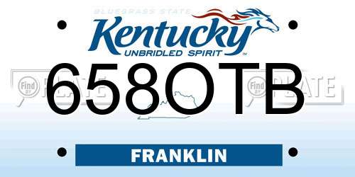 658OTB Kentucky License Plate