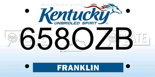 658OZB Kentucky License Plate
