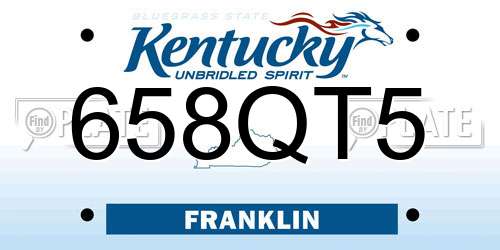658QT5 Kentucky License Plate