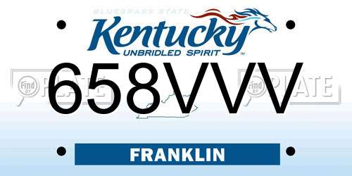 658VVV Kentucky License Plate