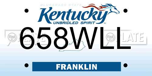 658WLL Kentucky License Plate