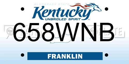 658WNB Kentucky License Plate