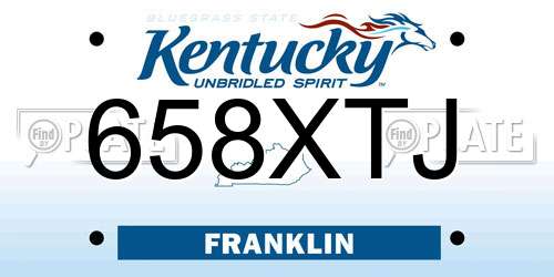 658XTJ Kentucky License Plate