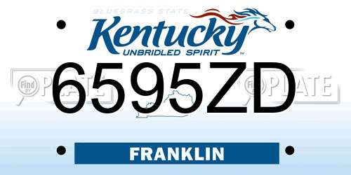 6595ZD Kentucky License Plate