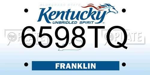 6598TQ Kentucky License Plate
