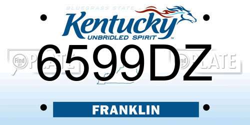 6599DZ Kentucky License Plate