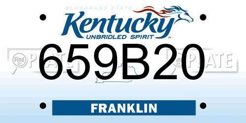 659B20 Kentucky License Plate