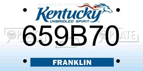 659B70 Kentucky License Plate