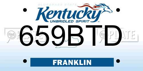 659BTD Kentucky License Plate