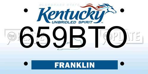659BTO Kentucky License Plate