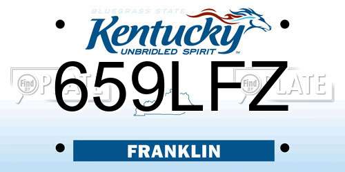 659LFZ Kentucky License Plate