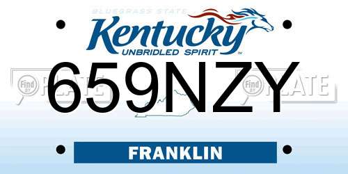 659NZY Kentucky License Plate
