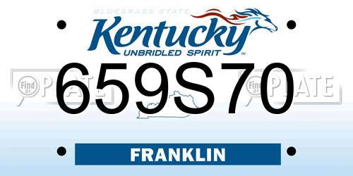 659S70 Kentucky License Plate