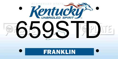 659STD Kentucky License Plate