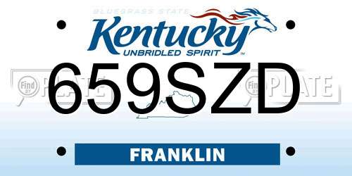 659SZD Kentucky License Plate