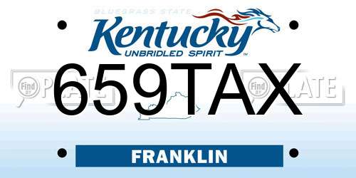 659TAX Kentucky License Plate