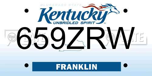 659ZRW Kentucky License Plate