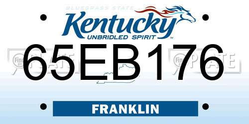 65EB176 Kentucky License Plate