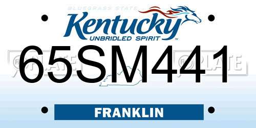 65SM441 Kentucky License Plate