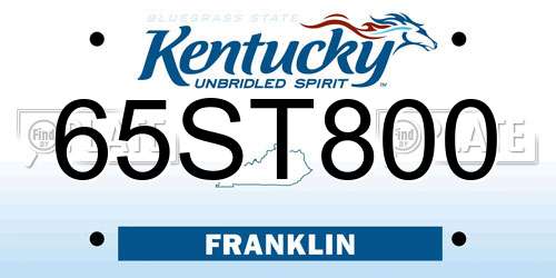 65ST800 Kentucky License Plate