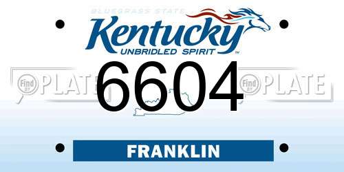 6604 Kentucky License Plate
