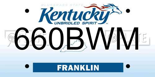 660BWM Kentucky License Plate