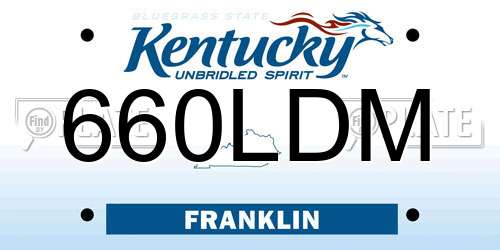 660LDM Kentucky License Plate