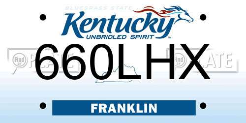 660LHX Kentucky License Plate