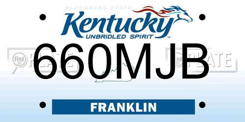 660MJB Kentucky License Plate