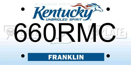 660RMC Kentucky License Plate