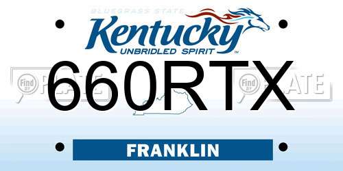 660RTX Kentucky License Plate