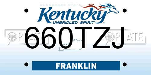660TZJ Kentucky License Plate