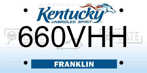 660VHH Kentucky License Plate