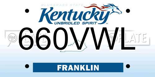 660VWL Kentucky License Plate