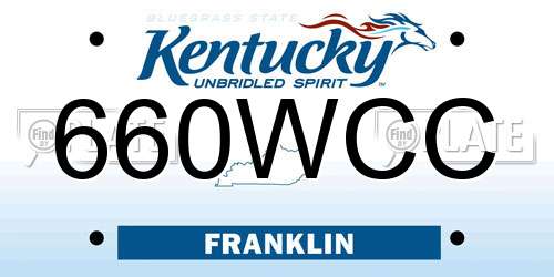660WCC Kentucky License Plate