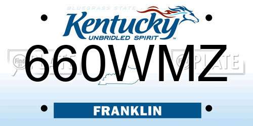 660WMZ Kentucky License Plate
