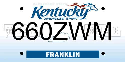 660ZWM Kentucky License Plate